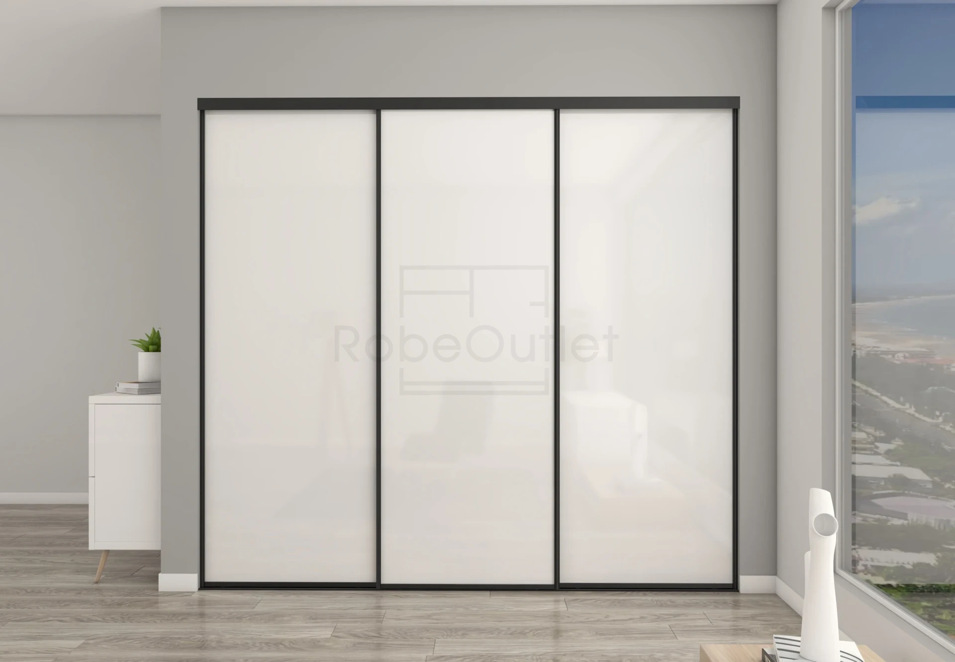 Super White Glass sliding wardrobe doors